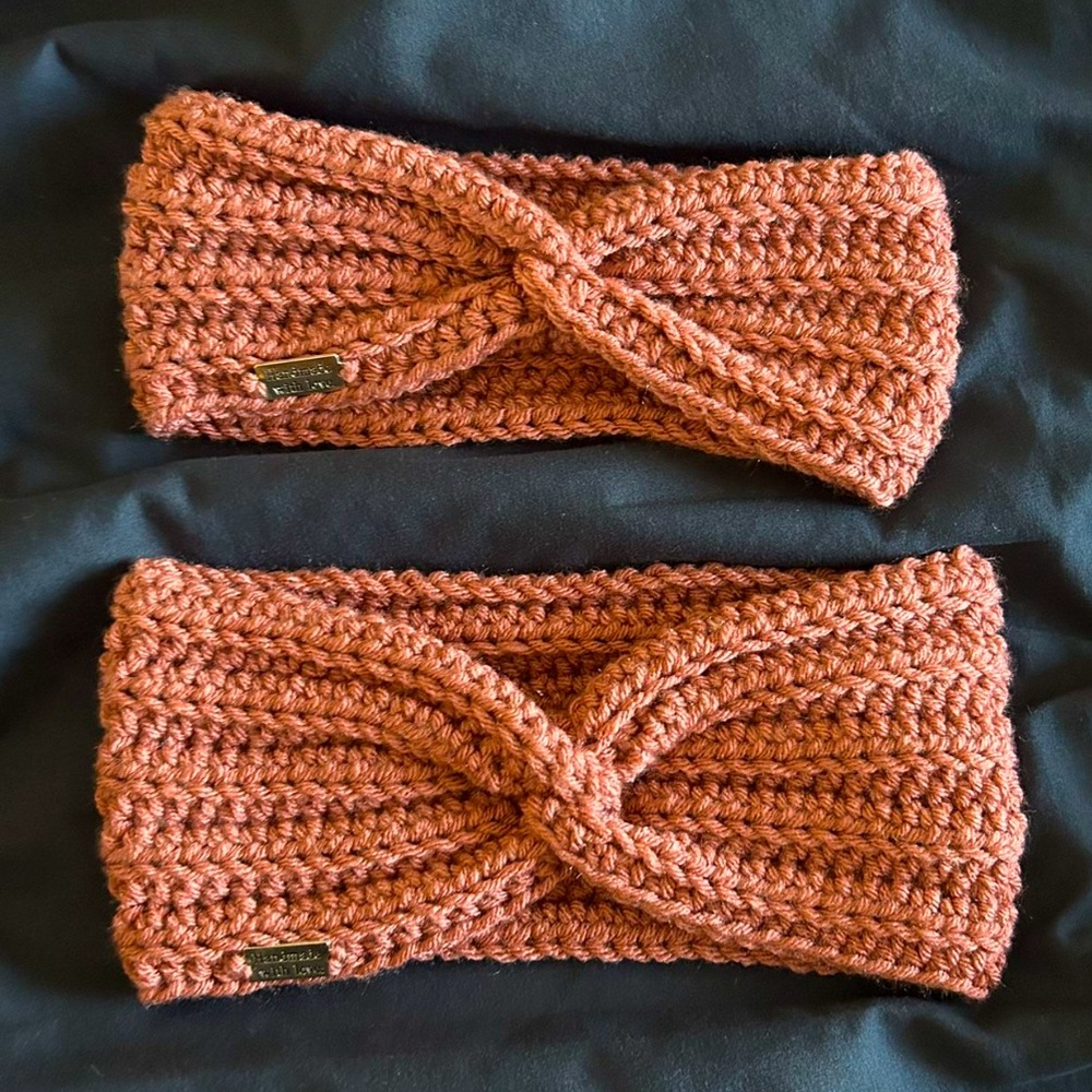 Handmade Mommy & Me Headbands - Mauve Knit
